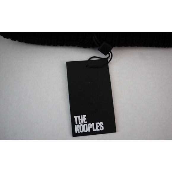 The Kooples AHHA27020K Women's O/S Comfort Fit Black Ribbed Wool Beanie Hat - Picture 5 of 9